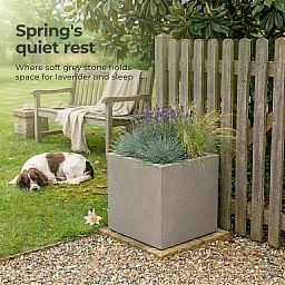 IDEALIST Lite Square Box Contemporary Light Concrete Planter