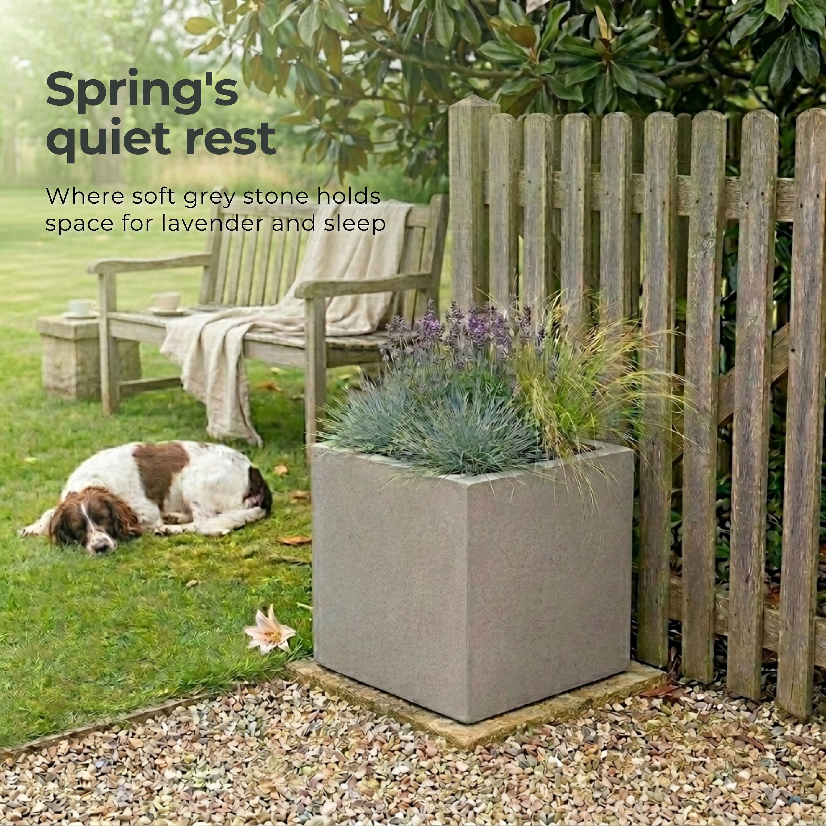 IDEALIST Lite Square Box Contemporary Light Concrete Planter