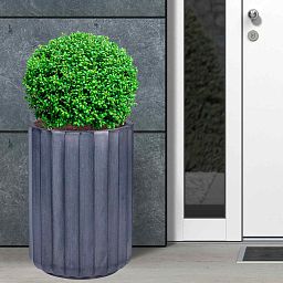 IDEALIST Lite Modern Ribbed Cylinder Round Outdoor Planter