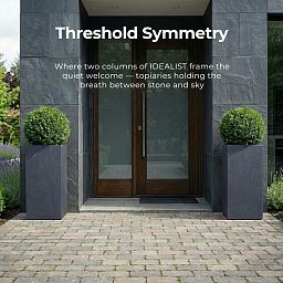 IDEALIST Lite Tall Square Contemporary Light Concrete Planter