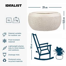 IDEALIST Lite Mesh Style Bowl Planter Outdoor Plant Pot
