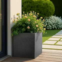 Geo Fiberglass Cube Aluminium Planter Pot In/Out