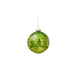 Christmas Tree Baubles Balls with Leaf Stem Pattern