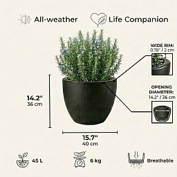 IDEALIST Lite Contemporary Light Concrete Egg Planter
