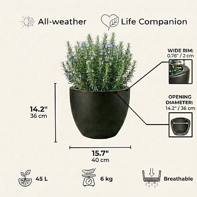 IDEALIST Lite Contemporary Light Concrete Egg Planter
