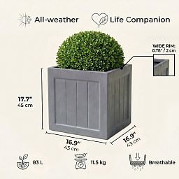 IDEALIST Regency Light Stone Square Garden Planter