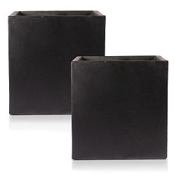 IDEALIST Lite Square Box Contemporary Light Concrete Planter Set
