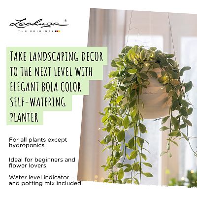 LECHUZA BOLA Color Round Poly Resin Self-watering Planter