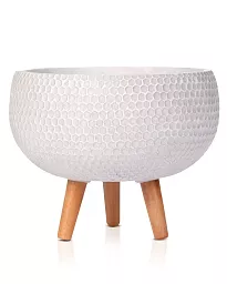 IDEALIST Lite Honeycomb Style Bowl Planter on Legs, Round Pot Plant Stand Indoor