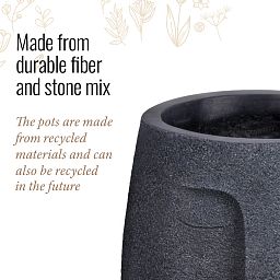 IDEALIST Lite Textured Concrete Effect Oval Indoor Face Pot