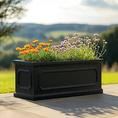 IDEALIST Lite Faux Lead Chelsea Light Concrete Through Planter