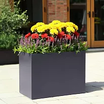 IDEALIST Lite Narrow Contemporary Trough Garden Planter, Faux Lead Dar...