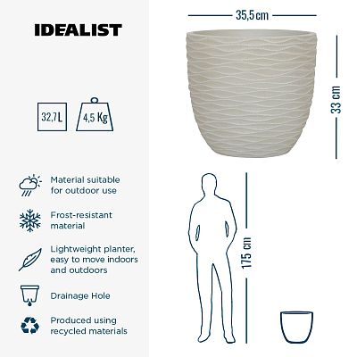 IDEALIST Lite Wave Style Outdoor Egg Planter
