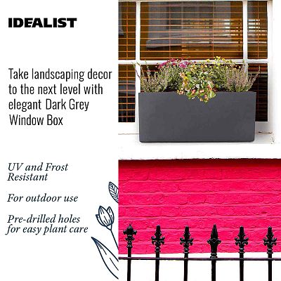 IDEALIST Lite Window Box Light Concrete Planter