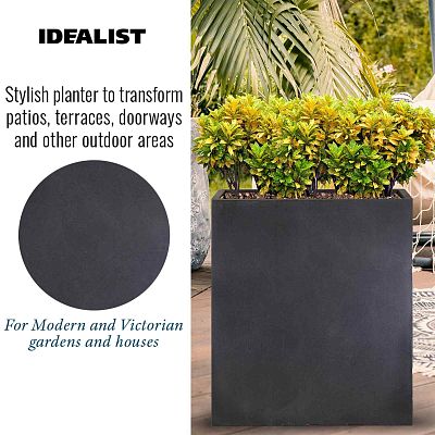 IDEALIST Lite Narrow Contemporary Light Concrete Trough Planter