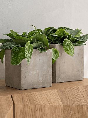 Grace Concrete Round 4 Planters Set by Idealist Premium