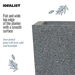 IDEALIST Lite Textured Concrete Effect Tall Tapered Outdoor Planter