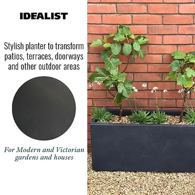 IDEALIST Lite Contemporary Light Concrete High Trough Planter