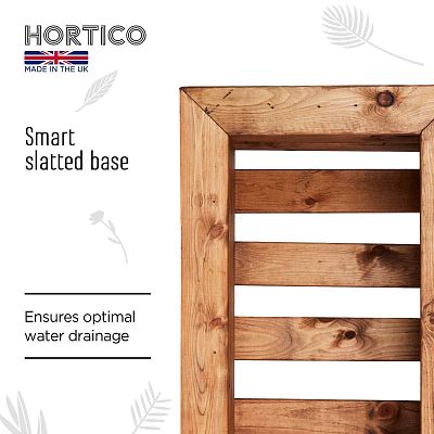 Rustic Scandinavian Redwood Trough Outdoor Planter Made in UK by HORTICO