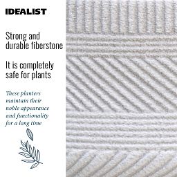 IDEALIST Lite Striped Tray Round Planter on Legs, Round Pot Plant Stand Indoor