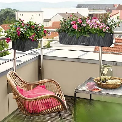 LECHUZA BALCONERA Cottage Trough Poly Resin Self-watering Planter