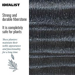 IDEALIST Lite Straw Ribbed Square Outdoor Planter