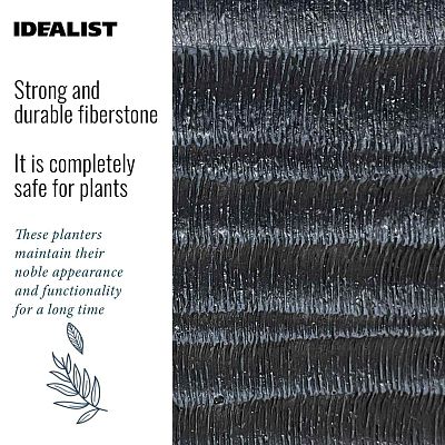 IDEALIST Lite Straw Ribbed Square Outdoor Planter