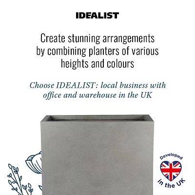 IDEALIST Lite Contemporary Light Concrete Trough Planter