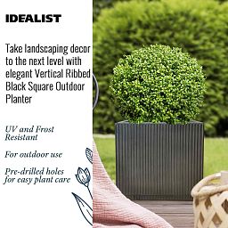 IDEALIST Lite Vertical Ribbed Square Effect Outdoor Planter