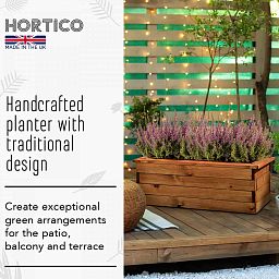 Rustic Scandinavian Redwood Trough Outdoor Planter Made in UK by HORTICO