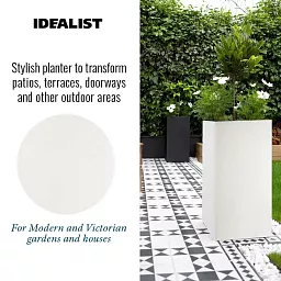 IDEALIST Lite Tall Square Contemporary Light Concrete Planter