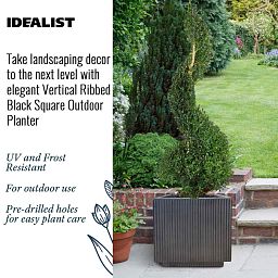 IDEALIST Lite Vertical Ribbed Square Effect Outdoor Planter
