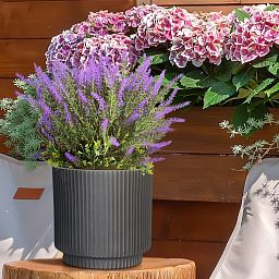 IDEALIST Lite Vertical Ribbed Cylinder Outdoor Planter