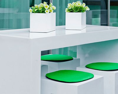 Square Fiberstone Planter by Idealist Premium BLOCK Glossy