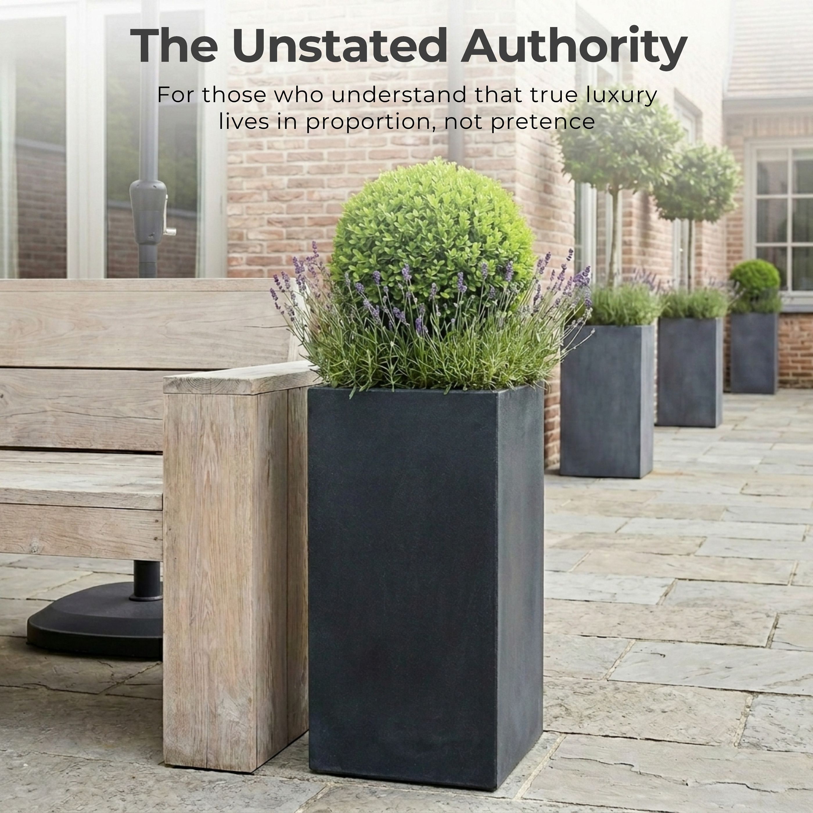 IDEALIST Lite Tall Square Contemporary Light Concrete Planter