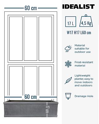 IDEALIST Lite Vertical Ribbed Vintage Style Window Box