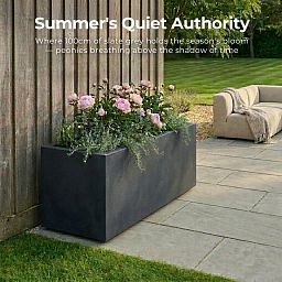 IDEALIST Lite Contemporary Light Concrete High Trough Planter