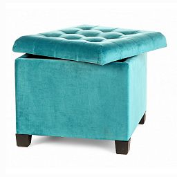 Premium Square Footstool with Storage Velvet Ottoman Storage Pouffe on Feet by Froppi