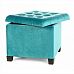 Premium Square Footstool with Storage Velvet Ottoman Storage Pouffe on Feet by Froppi