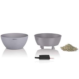 LECHUZA CUBETO COLOR Round Stone Look Poly Resin Self-watering Planter