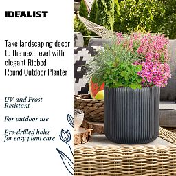 IDEALIST Lite Ribbed Round Outdoor Planter