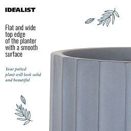 IDEALIST Lite Modern Ribbed Cylinder Round Outdoor Planter