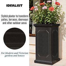 IDEALIST Lite Faux Lead Chelsea Light Concrete Tall Square Planter