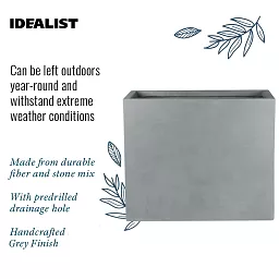 IDEALIST Lite Contemporary Light Concrete Trough Planter