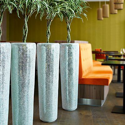 Conical Round Tall Polystone Outdoor Planter