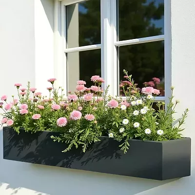 IDEALIST Lite Window Box Light Concrete Planter