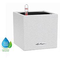 LECHUZA CANTO Stone 14 Quartz White Poly Resin Self-watering Planter w...