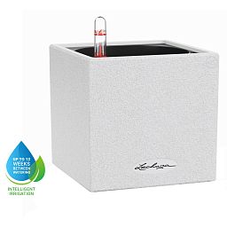 LECHUZA CANTO Stone Square Poly Resin Indoor Self-watering Planter