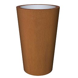 Cortenstyle Conica Topper on Ring Tall Planter IN\OUT