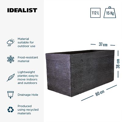 IDEALIST Lite Ribbed Light Concrete Trough Planter
